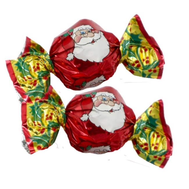 Christmas Santa Balls Advent Calendar Refill Pack Milk Chocolate Foil Wrapped Pralines 300g